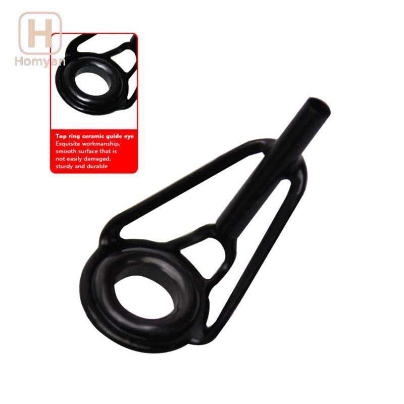 Tianyuaneee สแตนเลสตกปลา Top Rod Guide Porcelain แหวน 8 ชิ้น DIY Fishing Pole Tip Repair Rod Tip อุปกรณ์เสริมตกปลา Tale Pesca ดี