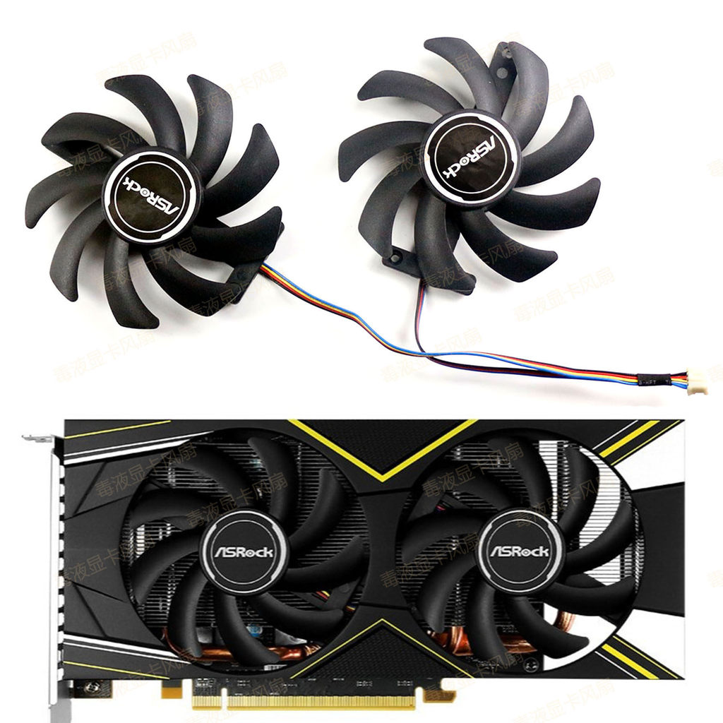 ASRock ASRock RX 570 590 5500xt 5600xt Phantom พัดลมระบายความร้อนการ์ดกราฟิก