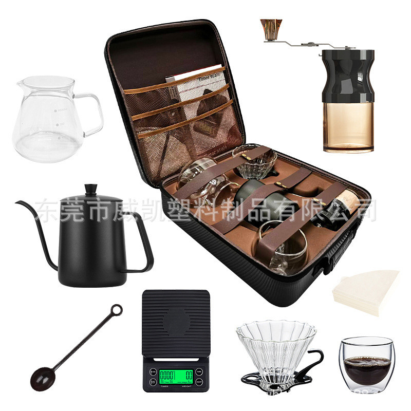 Travel Portable Storage Hand Brew Coffee Set Hand Grind Coffee Maker Coffee Hand Brew Pot เครื่องบดร