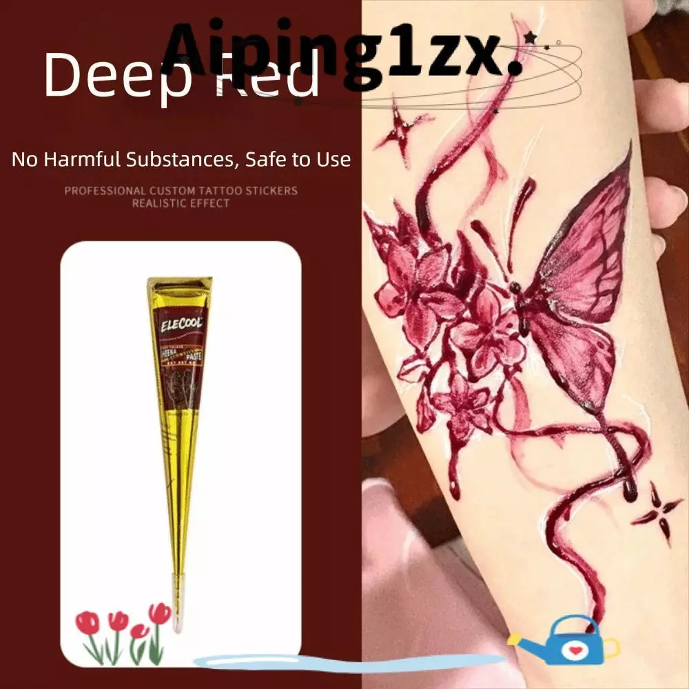 ของ1zx เฮนน่าวางโคน,กึ่งถาวรสีดําสีน้ําตาลเฮนน่าสักครีม,ครีมเฮนน่าชั่วคราวง่ายต่อการใช้ชั่วคราวสักวางการออกแบบ เมห์นดี