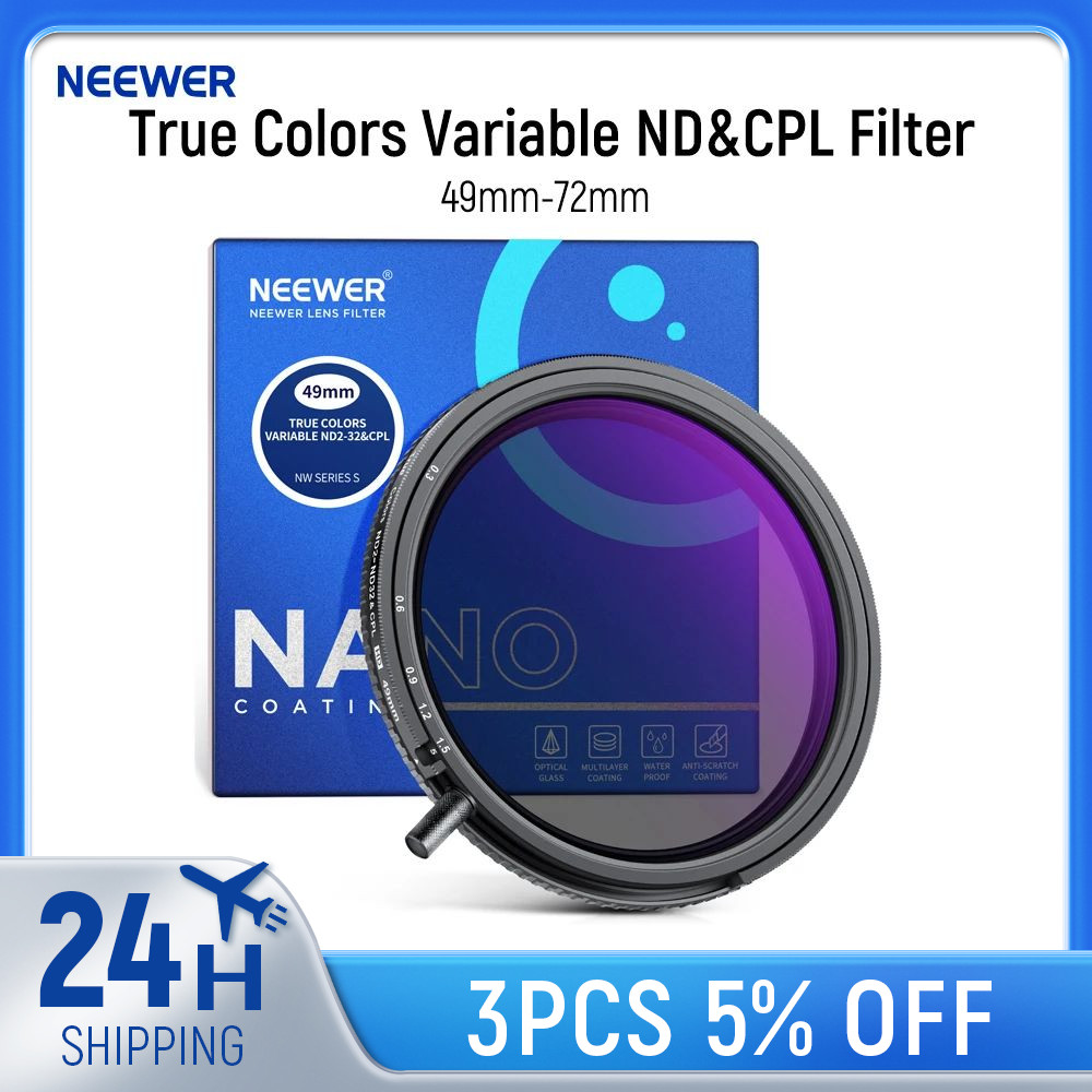 NEEWER True Colours Variable ND Filter ND2-ND32 & CPL, 2 in 1 ปรับ Neutral Density และ Circular Pola