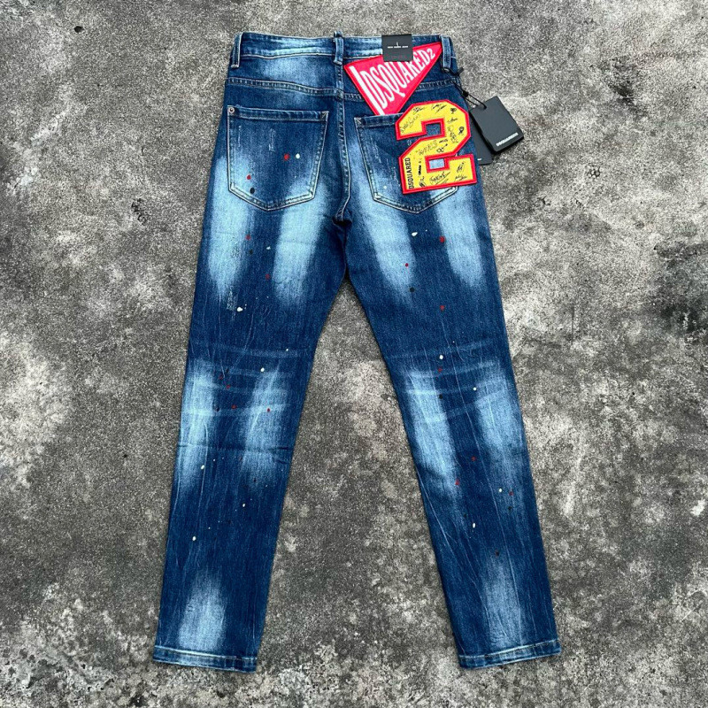PTTC DSQ2 & DSQUARED2 Two Power Print Jeans เสื้อผ้าผู้ชาย