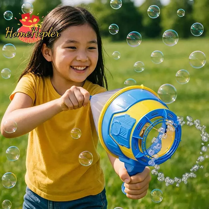 HomeHepler Air Cannon ฟองสบู่ของเล่นแปลกใหม่เด็กเล่นกลางแจ้ง Bubble Machine มือถือ Multi Hole Interactive Bubble Maker ของเล่นสนุกใหม่