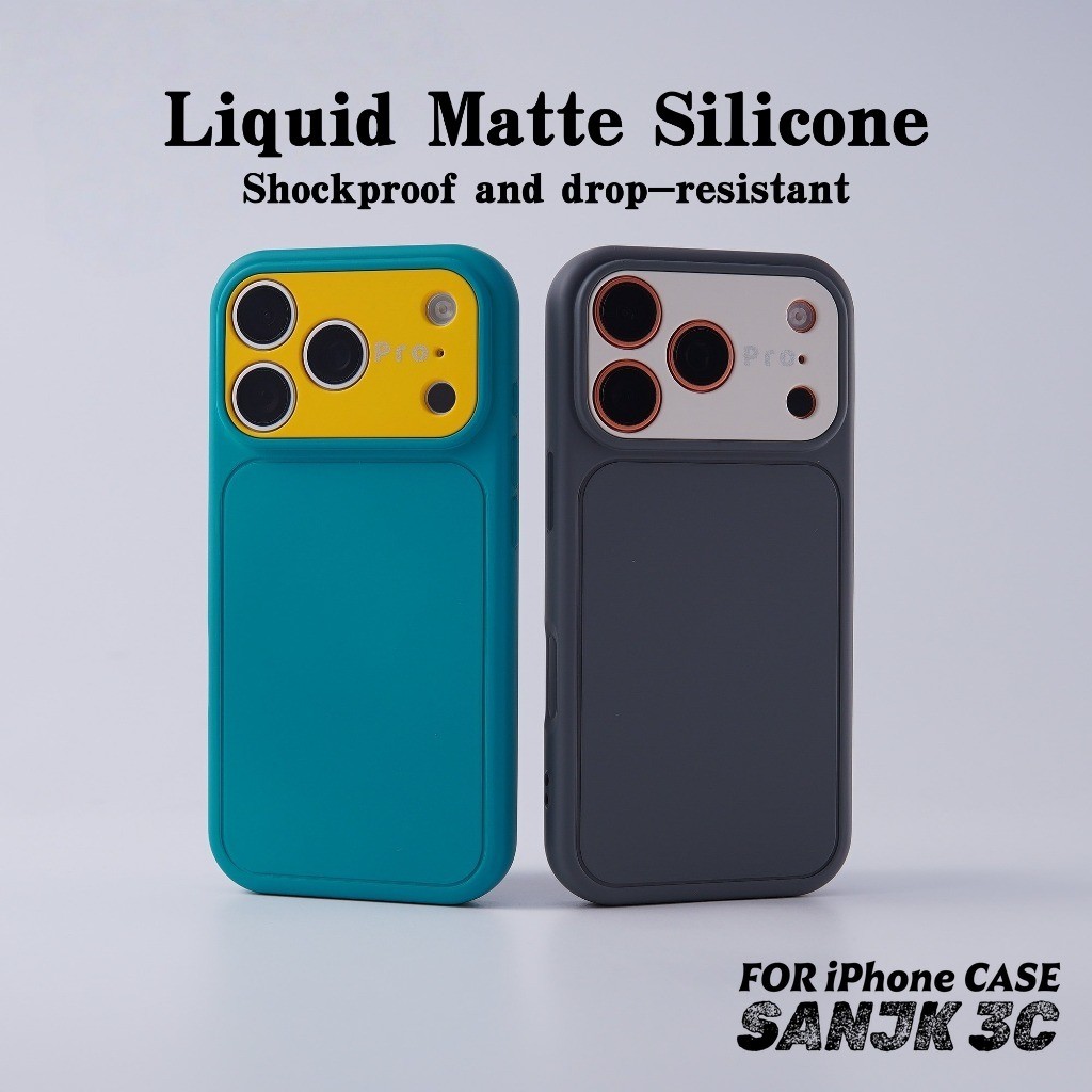 Matteซิลิโคนเหลวเคสโทรศัพท์สําหรับiPhone 17 ProMax 16 Pro 17 16 15 14 13 Pro MaxปลอกAnti-Fingerprint Frosted Anti-Dropคลุมทั้งหมด