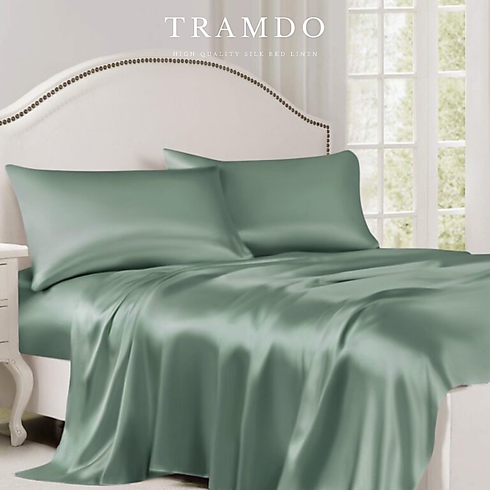 NITE9SILK TRADO BEDDING ผ้าไหมหรูหรา BEDDING Set สีเขียวอะโวคาโด