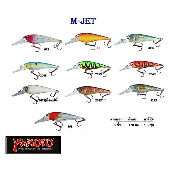 เหยื่อปลอมYamoto M-Jet ดำลึก1เมตร