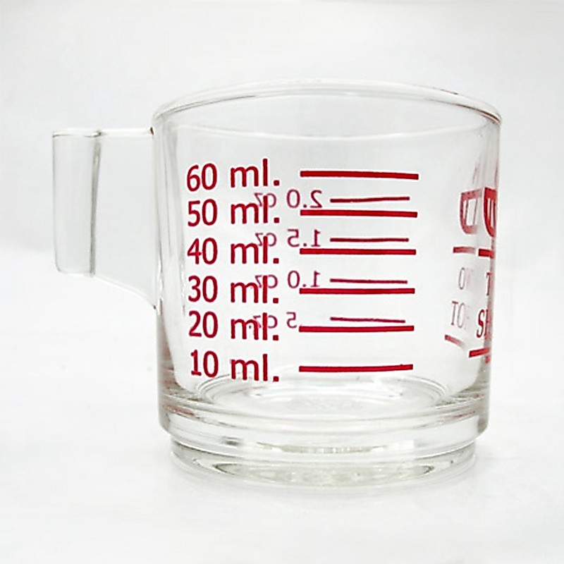 แก้วตวง 2 ชอตต์  มีหูจับ measuring cup 2 shot with handle  (Delisio)