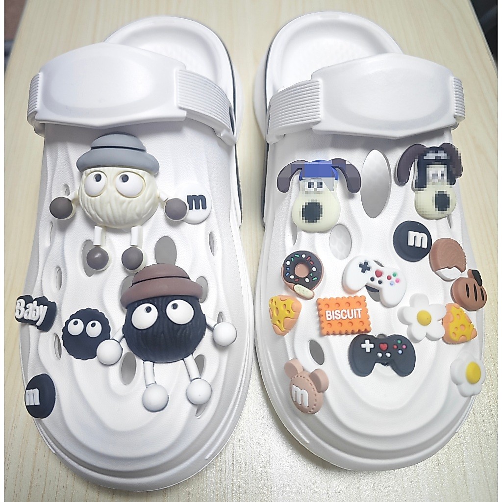 CROCS เสน่ห์สําหรับรองเท้าแตะอุดตัน พร้อมหัวเข็มขัด สําหรับรองเท้าจระเข้