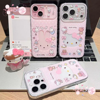 เคสไอโฟน17 เข้ากันได้กับ IPhone 16 7 8 15 Plus XR X Air 11 17 12 15 13 16 14 Proเคสหัวใจฟอง กระต่าย พร้อมขาตั้ง สไตล์ฮิต