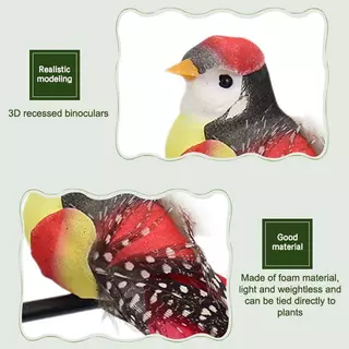 MEET 1 ชิ้นสุ่มจําลอง Swallow Tail Bird คลิป Handmade Bird ตกแต่งพืชประดิษฐ์นกหัตถกรรมสําหรับเครื่องประดับ TH