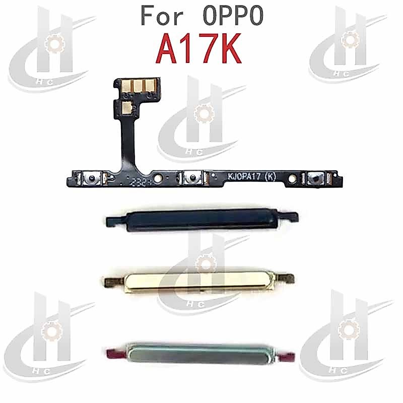 สําหรับ OPPO A17 / A17k ปุ่มปรับระดับเสียงไฟปุ่มด้านข้าง Flex Cable Keys ปุ่มปิดระดับเสียงขึ้นและลงด้านข้างอะไหล่ทดแทน