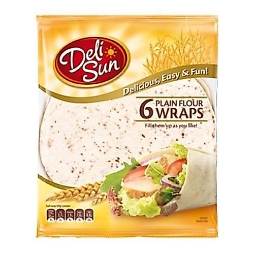 เดลิซัน แผ่นแป้งดั้งเดิม ขนาด 360 กรัม/แพ็ก PLAIN FLOUR  WRAPS 23.5 CM, 6 PIECES/PACK, 360 G/PACK