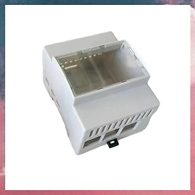1 PCS กรณี DIN Rail Shell สีขาวขนาดใหญ่ด้านใน Space Clear Top Windows กล่องไฟฟ้าสําหรับ RPi 5 Pi 5 สําหรับ Raspberry Pi 5
