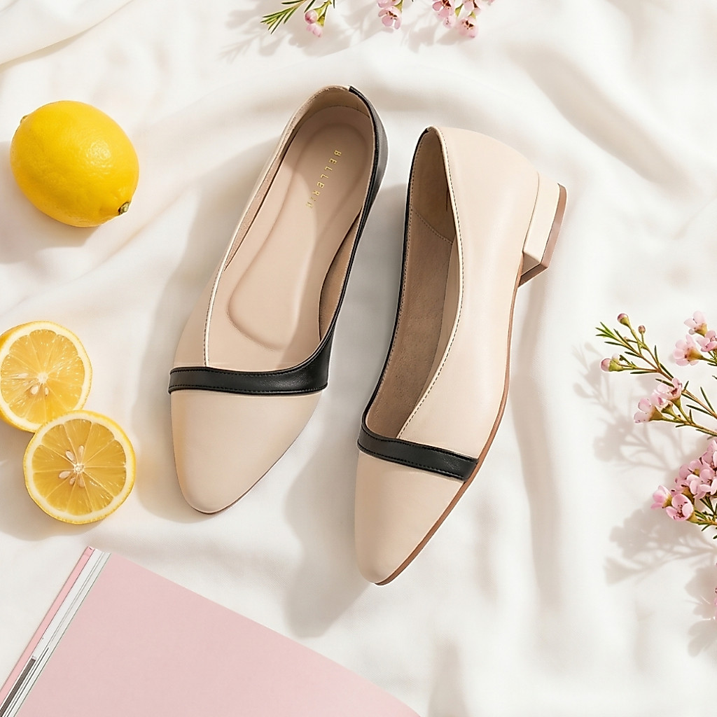 HaloBangkok รองเท้า Flat Shoes หนัง PU Leather รุ่น LA4568