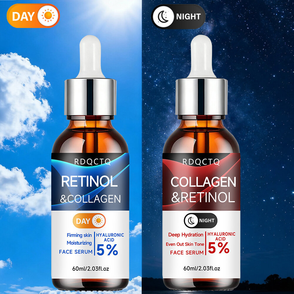 Retinol & Collagen Day Night Repair Serum 2-Pack | 5% เรตินอล สูตรด้วยกรดไฮยาลูโรนิก | เฟิร์มมิ่ง แอ