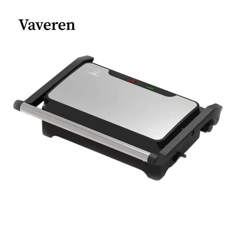 [Vaveren] Panini Press Grill Nonstick Coating มัลติฟังก์ชั่นเครื่องทําอาหารเช้าขนมปังเครื่องอบสําหรั