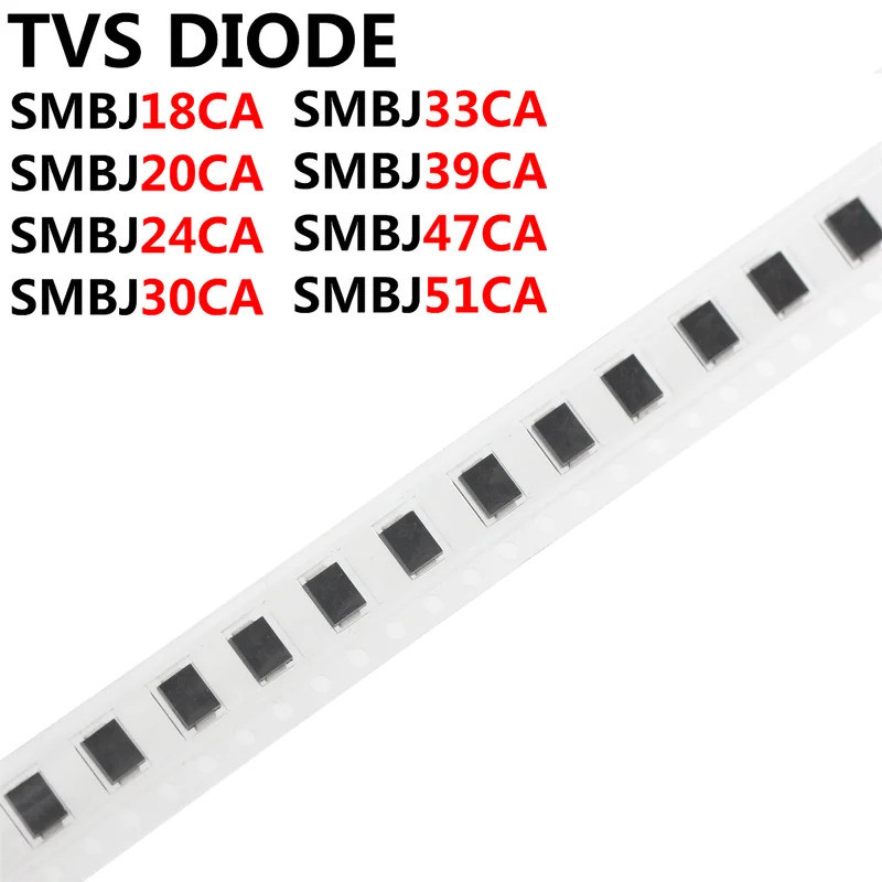 10PCS SMBJ18CA SMBJ20CA SMBJ24CA SMBJ30CA SMBJ33CA SMBJ39CA SMBJ47CA SMBJ51CA SMD TVS ทรานซิสเตอร์