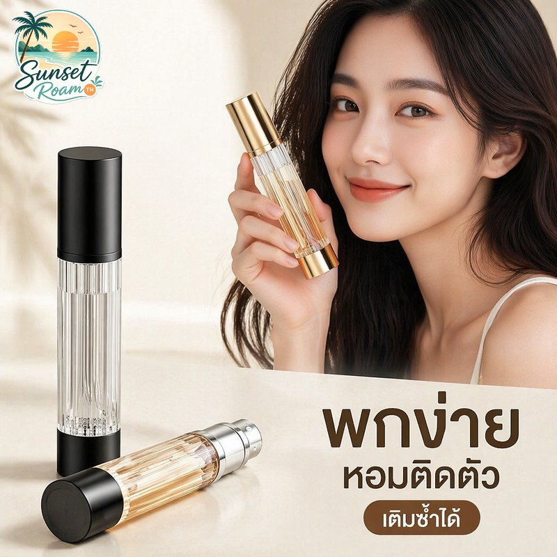 ขวดแบ่งน้ำหอมพกพา 8ml เติมด้านล่าง ฝาแม่เหล็กกันรั่ว ขวดน้ำหอมเดินทาง ขึ้นเครื่องได้ ขนาดกะทัดรัด