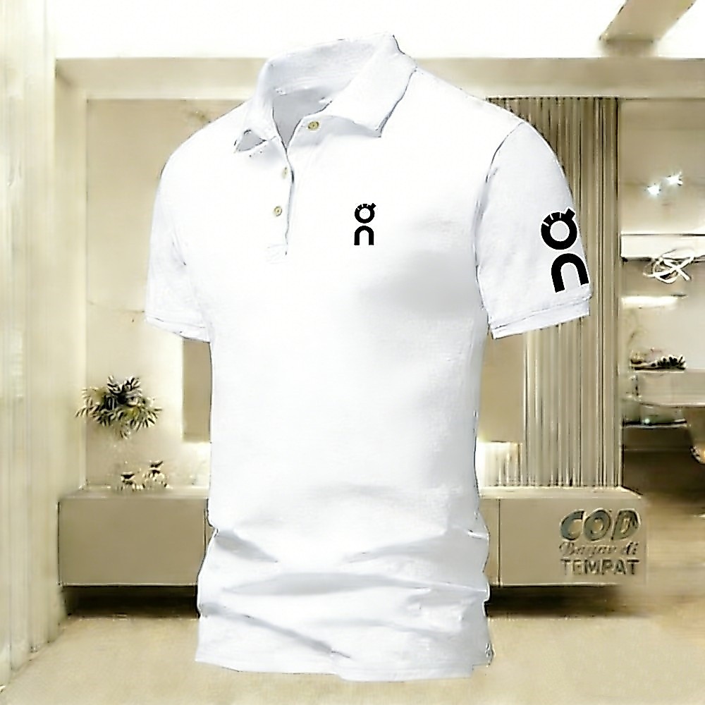 ONเสื้อโปโลพิมพ์ลายสีพื้น ผ้าฝ้าย 100% ใส่ได้ทั้งชายและหญิง มีสินค้าพร้อมส่ง เสื้อกีฬาแขนสั้นลำลอง