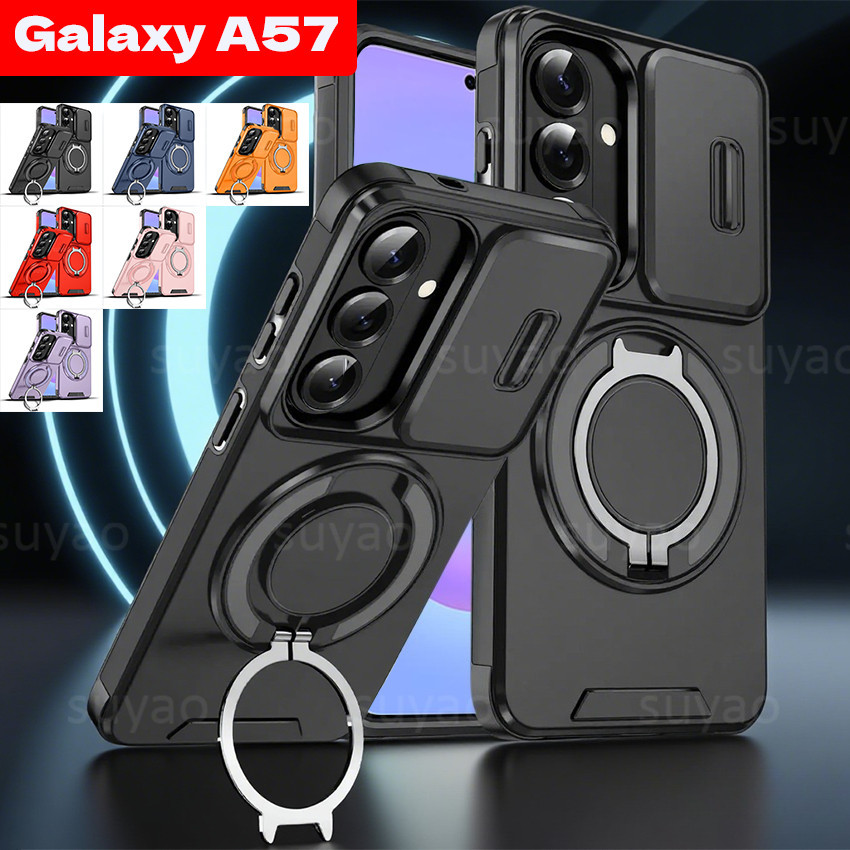 THAA Samsung Galaxy A57 A37 5G 20 26 เคสโทรศัพท์แหวนหุ้มเกราะเคส Samsung A57 Samsung A37 A17 A07 A56 A36 A26 A16 A06 A55 A25 แม่เหล็กเลนส์ Shake ป้องกันฝาครอบด้านหลัง