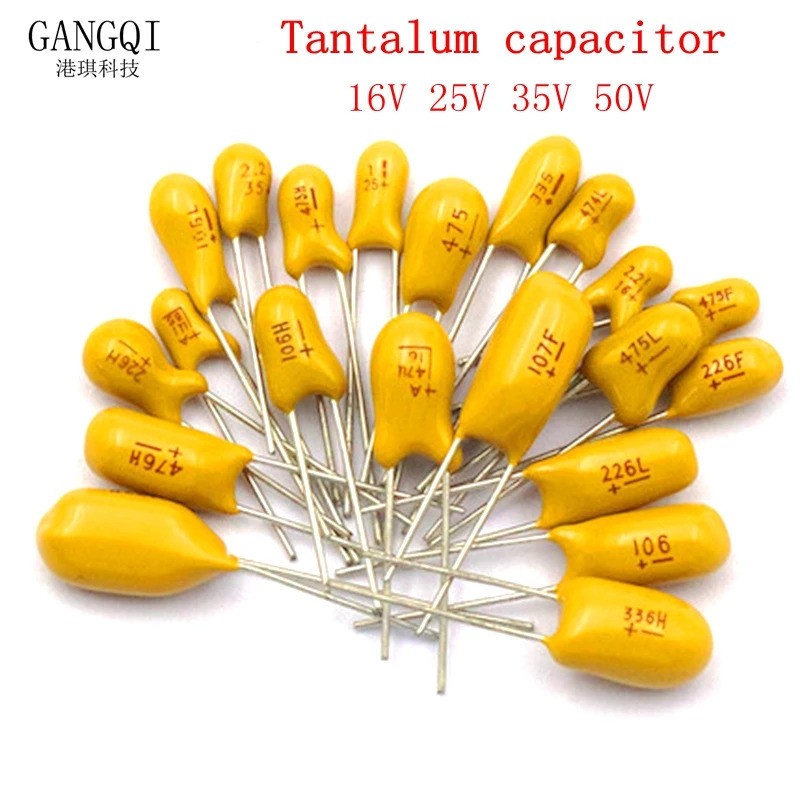 5PCS 16V 20V 25V 35V 50V Tantalum Capacitor 1UF 2.2UF 3.3UF 4.7UF 10UF 22UF 33UF 47UF 100UF16V 225 1