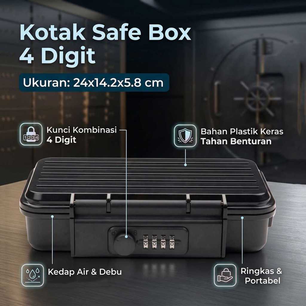 INOVSSTRMMOOL Travel Safe Boxรหัสผ่านล็อค 4 หลัก 24x14.2x5.8ซม. - G13-5