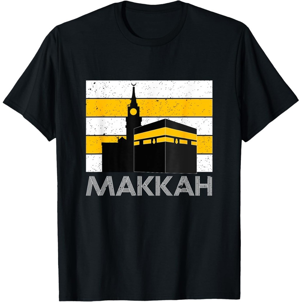 เสื้อยืดสีดําสีน้ําเงินเข้มลายมัสยิดแกรนด์,การเขียน MAKKAH สําหรับฮัจญ์และอุมราห์