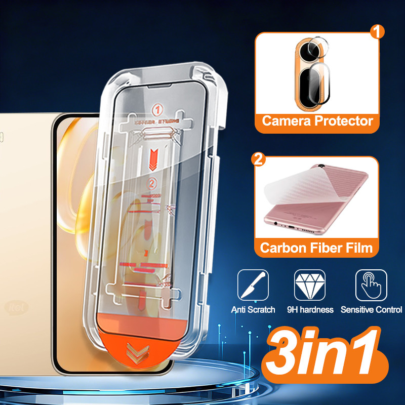 3 in 1 Magic BoxกระจกนิรภัยItel City 200S 8K 9Hป้องกันหน้าจอสําหรับItel City 200S 200 100 ติดตั้งง่า