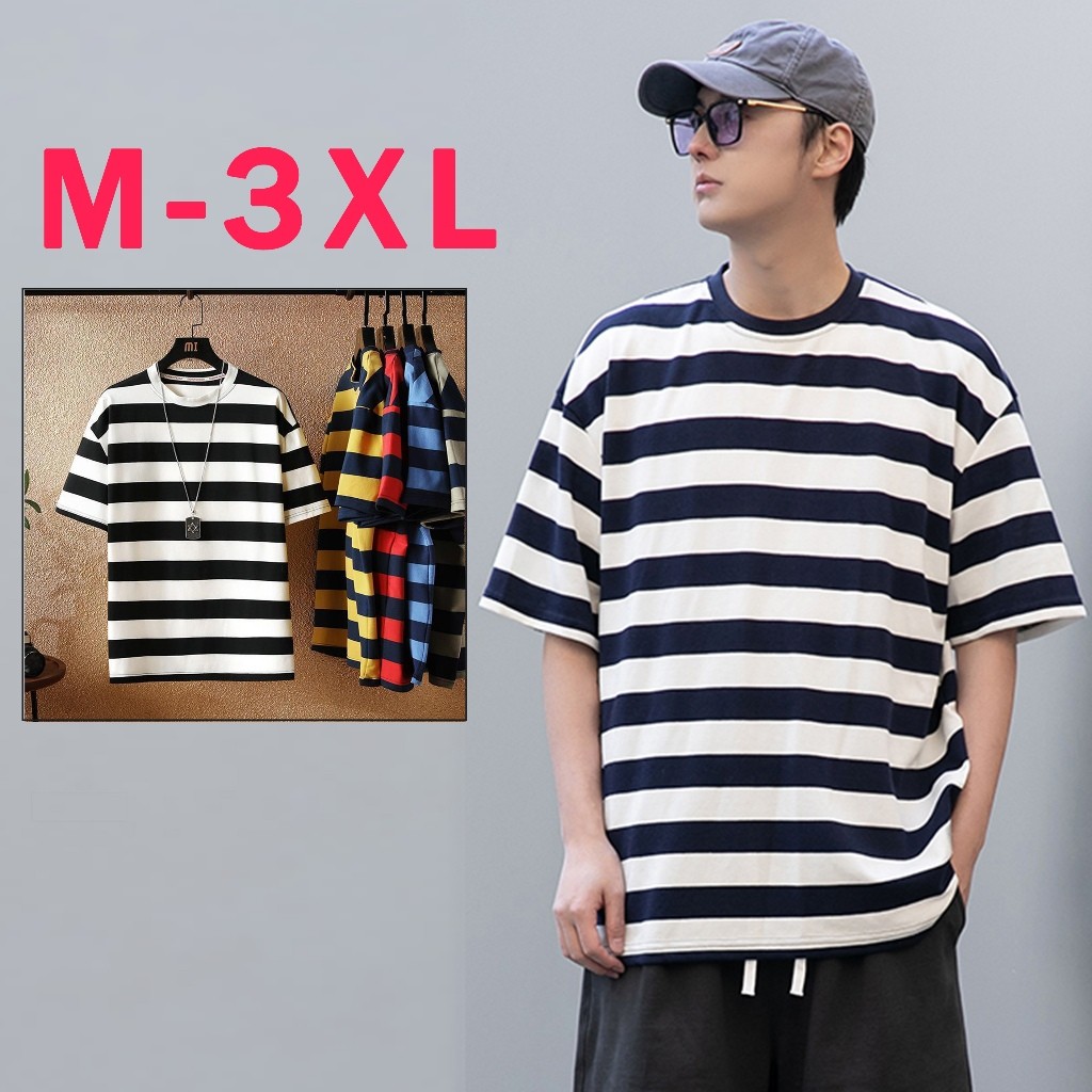 BeCoolMan จัดส่งในกรุงเทพฯ ฤดูร้อน เสื้อยืดแขนสั้นลายเรียบง่ายสำหรับผู้ชาย แฟชั่นร้อยรอบคอเสื้อด้านล่าง