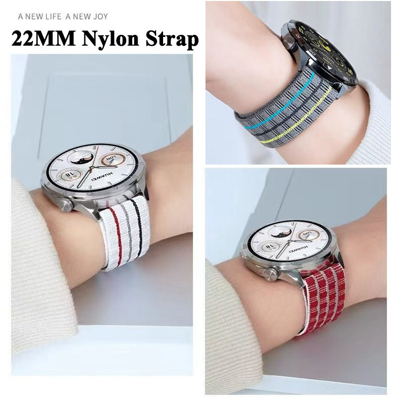 22 มม.สายไนลอนสําหรับ Suunto Race 2 Run S Ocean แนวตั้ง 9 Peak Pro Smartwatch Replacment สร้อยข้อมือ