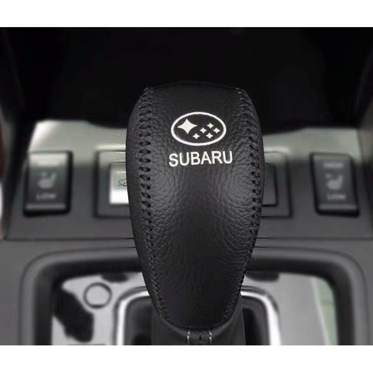 SUBARU gear shift cover, leather stitching, FORESTER, XV car gear lever protective cover