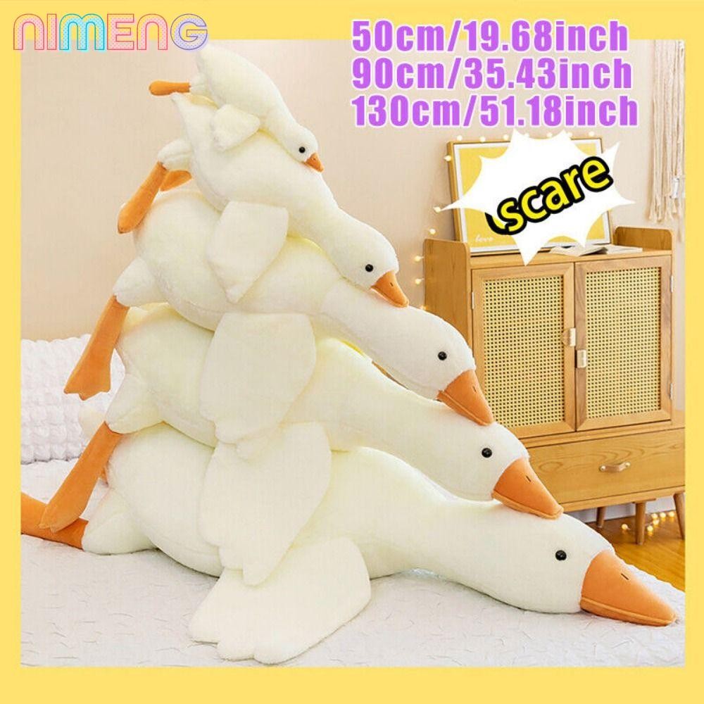 NIMENG Goose Pillow Doll Big White Cute Fluffy Plush Toy