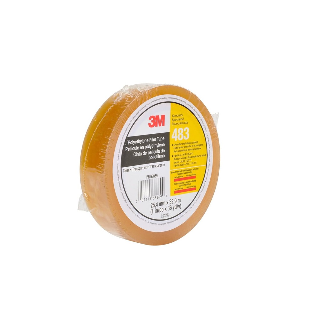 เทปโพลีเอทิลีน 3M 483 โปร่งใส 1 นิ้ว x 36 ปี 5.0 ล้าน K8PK