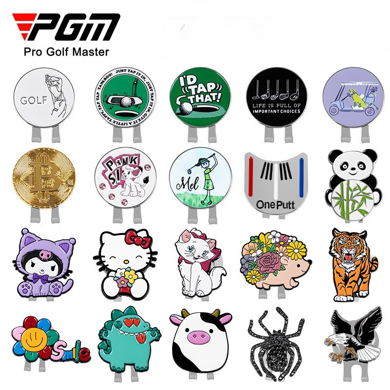 PGM MK013 แม่เหล็กกอล์ฟหมวกคลิป 6-in-1 แท็กบอลมัลติฟังก์ชั่น, คลิปหมวกกอล์ฟพร้อมเครื่องหมาย, ของขวัญอุปกรณ์เสริมกอล์ฟ, คลิปหมวกกอล์ฟ