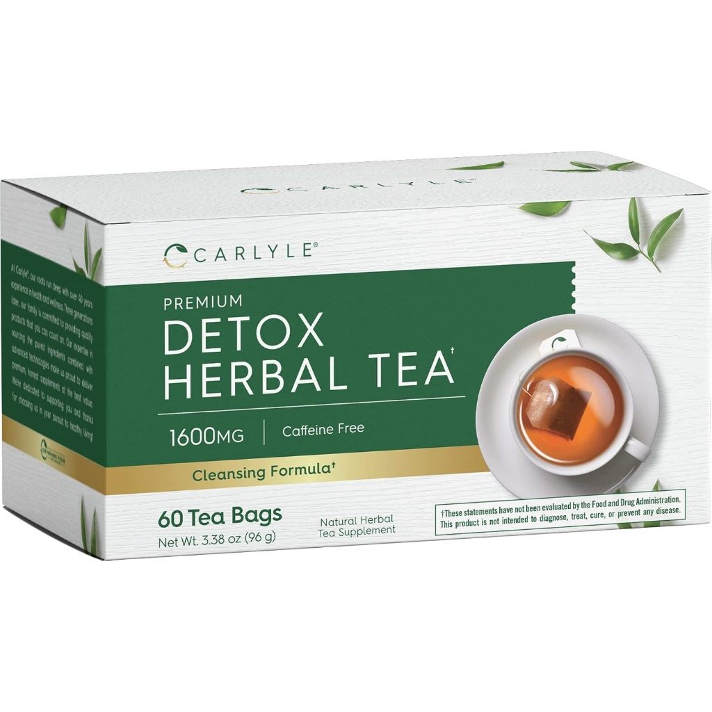 Carlyle Herbal Detox Tea With Dandelion Root, Ginger Root, and Burdock Root (60 Tea Bags)