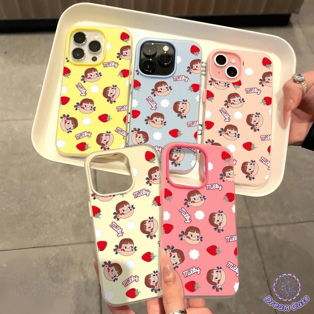 เคสไอโฟน 13 การ์ตูนสตรอเบอร์รี่สาวน้อยน่ารัก 2 In 1 สำหรับ IPhone 13 15 16 11 14 12 Pro Max 16 Pro 6 8 7 15 14 16 Plus