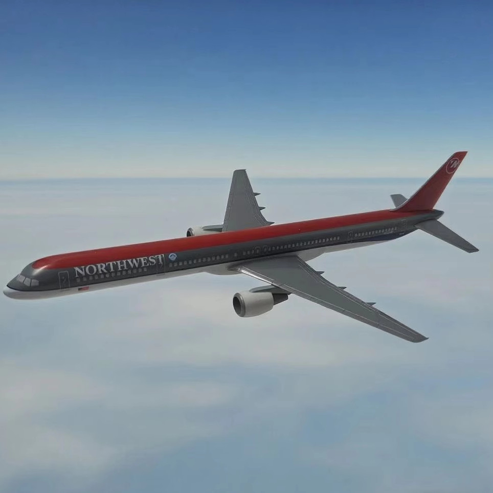 1: 200 Northwest Airlines โบอิ้ง B757-300 ประกอบจําลองเครื่องบินรุ่น Static Collection เครื่องประดับ