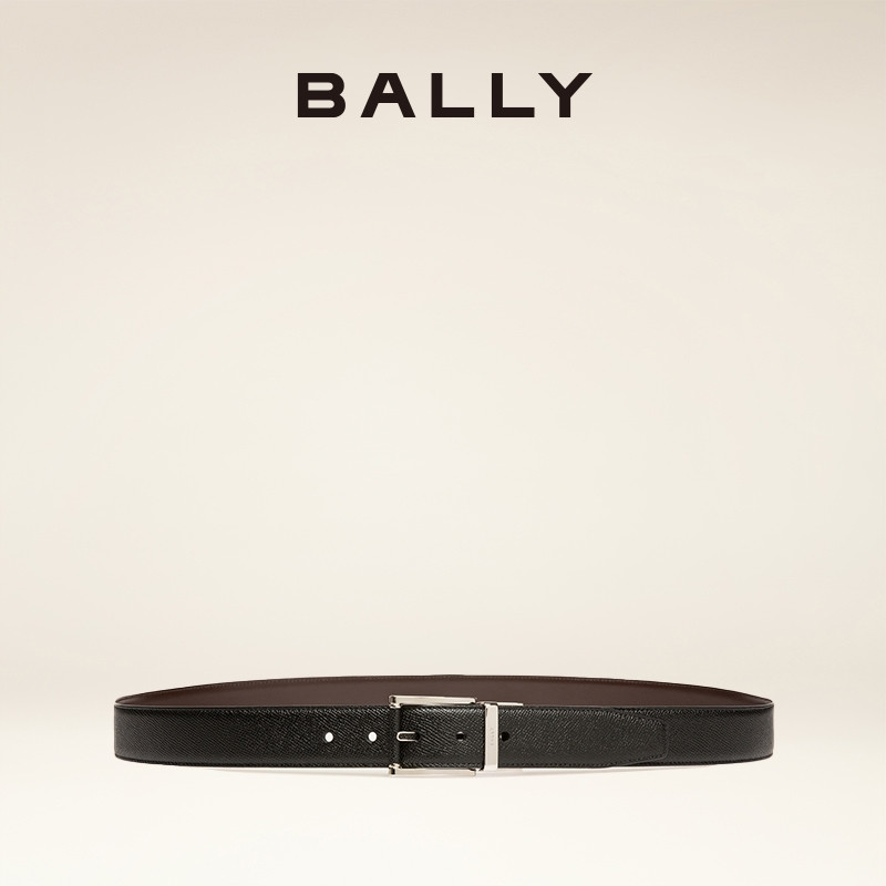 BALLY/Barry Men ASTOR เข็มขัดลำลองสีดำ