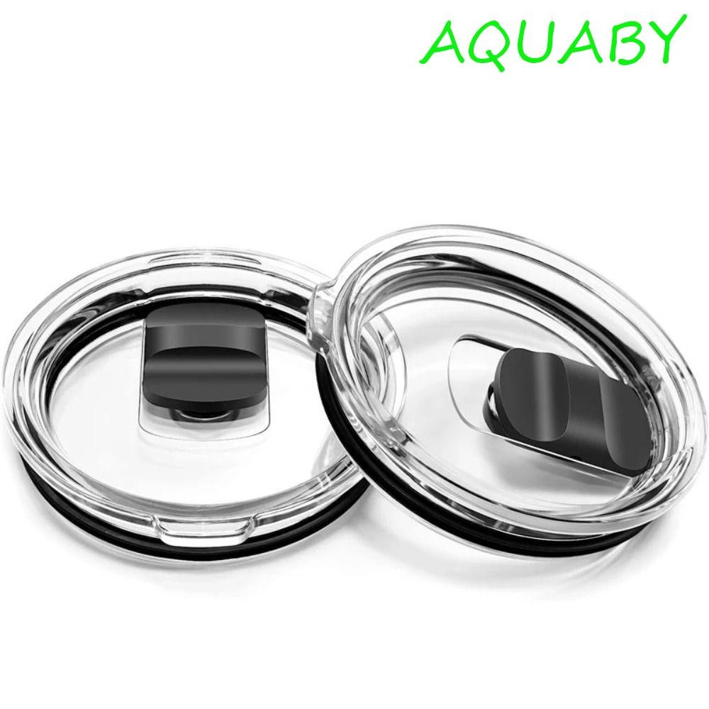 ฝาเปลี่ยน AQUABY, 20/30 Oz Magnetic Slider Tumbler ฝาแก้ว, Push Piece Cover Clear Tumbler Switch Spill Proof Tumbler Cover Traveling