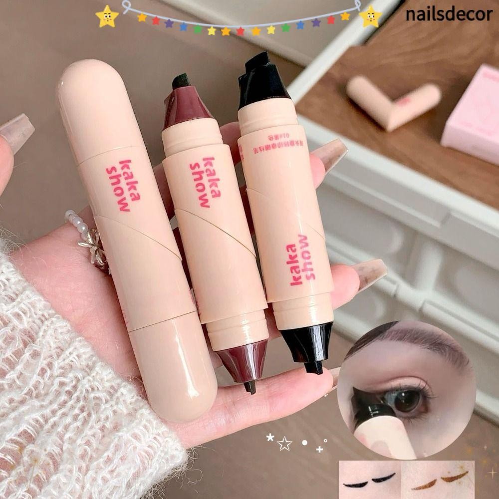 NAILSDECOR Eyeliner Stamp, กันน้ําแห้งเร็ว Eye Liner Stamp, สีดําติดทนนานแบบพกพาอายไลเนอร์แสตมป์ปากก