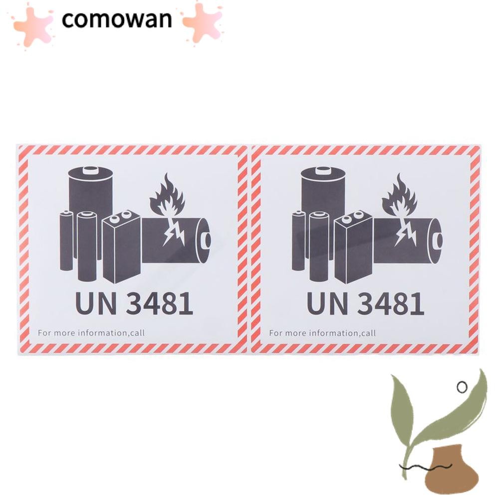 ป้ายแบตเตอรี่ลิเธียมขนส่ง COMOWAN, ป้ายไฟแบตเตอรี่ลิเธียมสีแดง, UN3481 แผ่นทองแดงกาว 4.7 "x 4.3" สํา