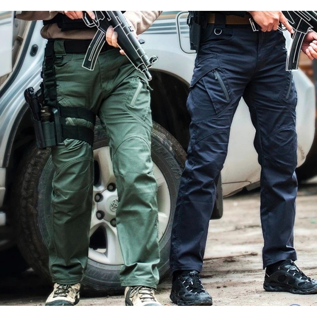 IX9Tactical กางเกงแห้งหลายกระเป๋าทหารสําหรับผู้ชายเดินป่า Ix9 City กางเกงกีฬาผู้ชาย