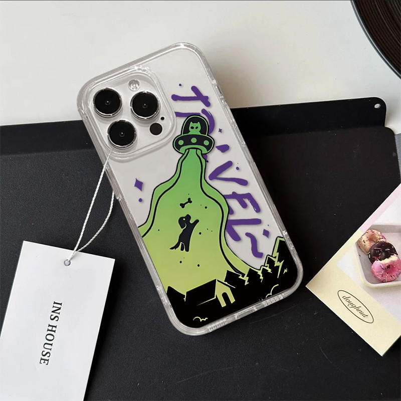 Soft clear case UFO สไตล์ Instagram สําหรับ OPPO A1k C2 A3s A15 A16 A17 A18 A33 A38 A53 A54 A57 A58 