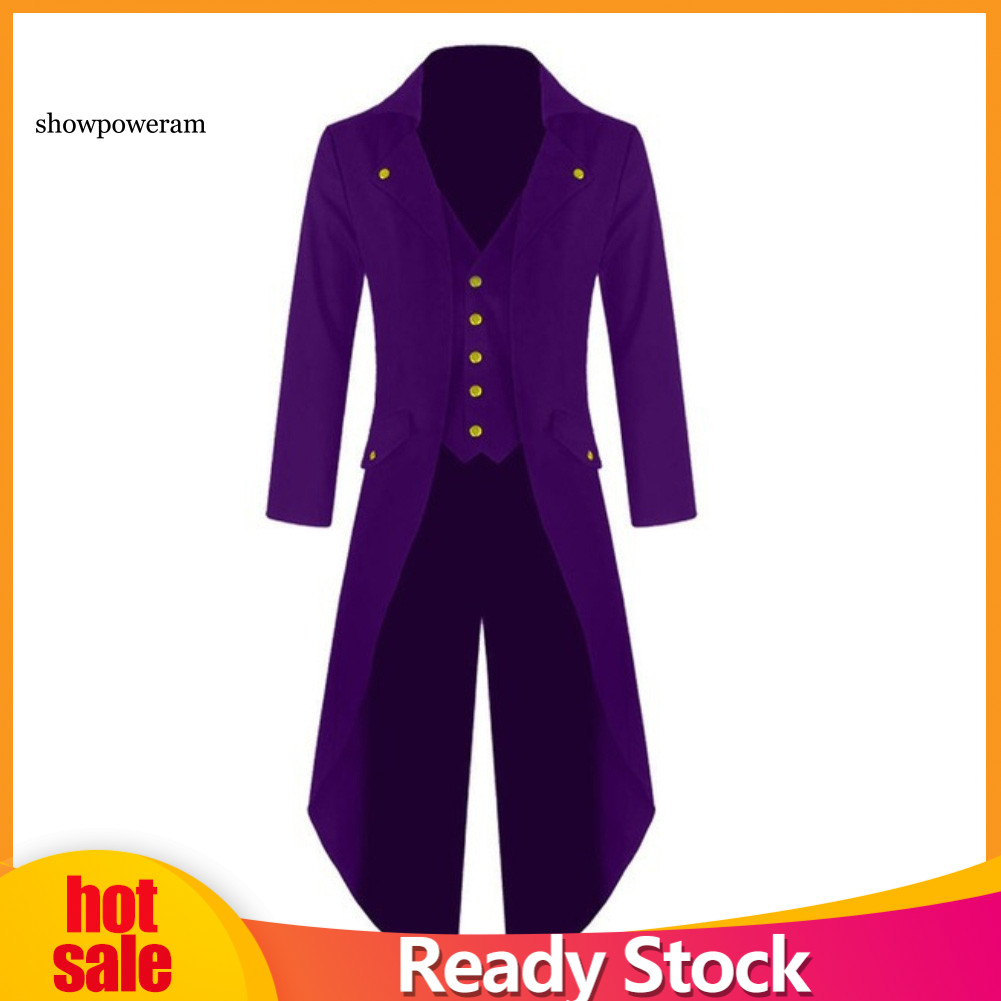 SPM สูททึบยาวสไตล์ยุคกลาง Renaissance สำหรับคอสเพลย์ผู้ชาย