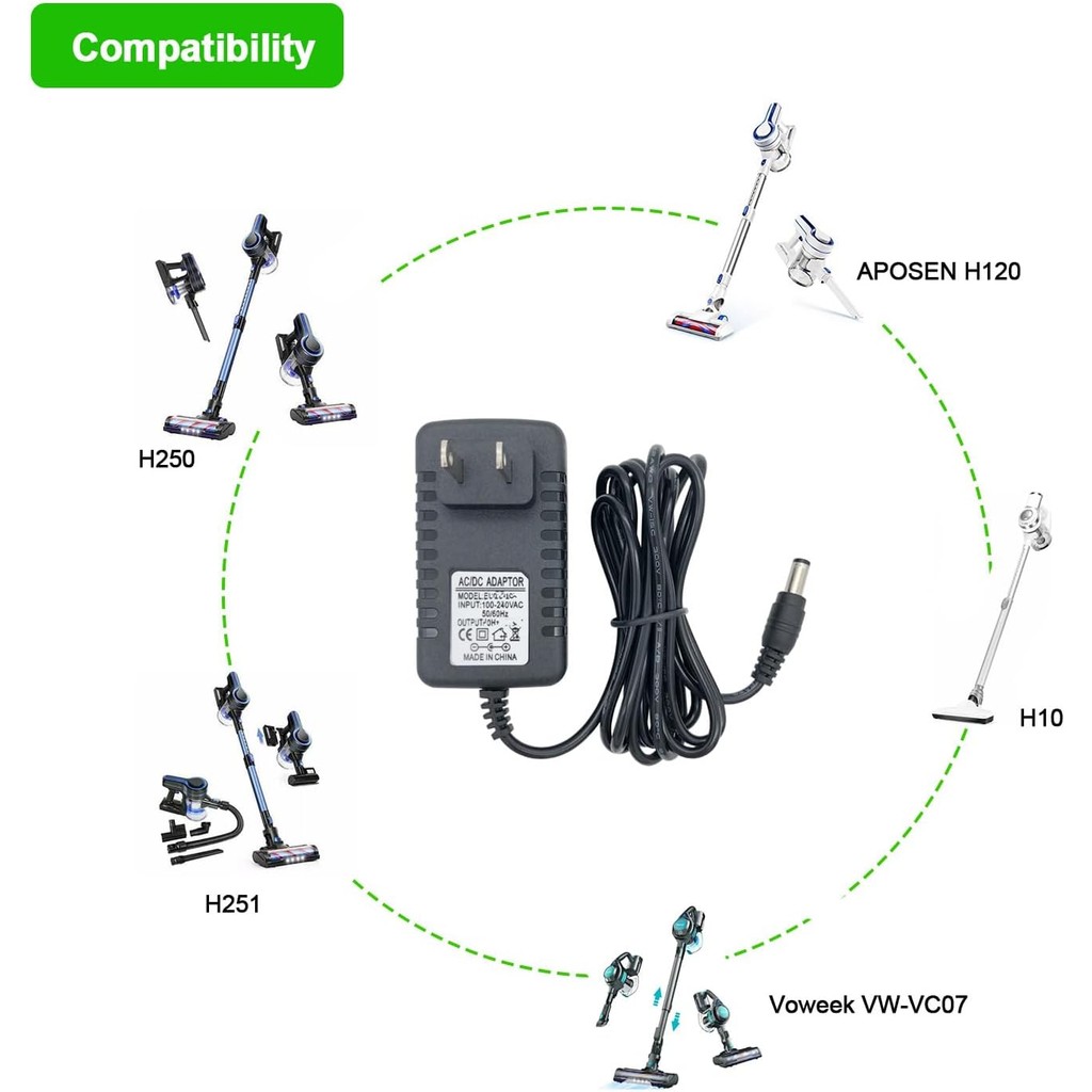 VW-VC08 Charger สําหรับ Voweek VC08 VC07 เครื่องดูดฝุ่นสายไฟ 5CBA
