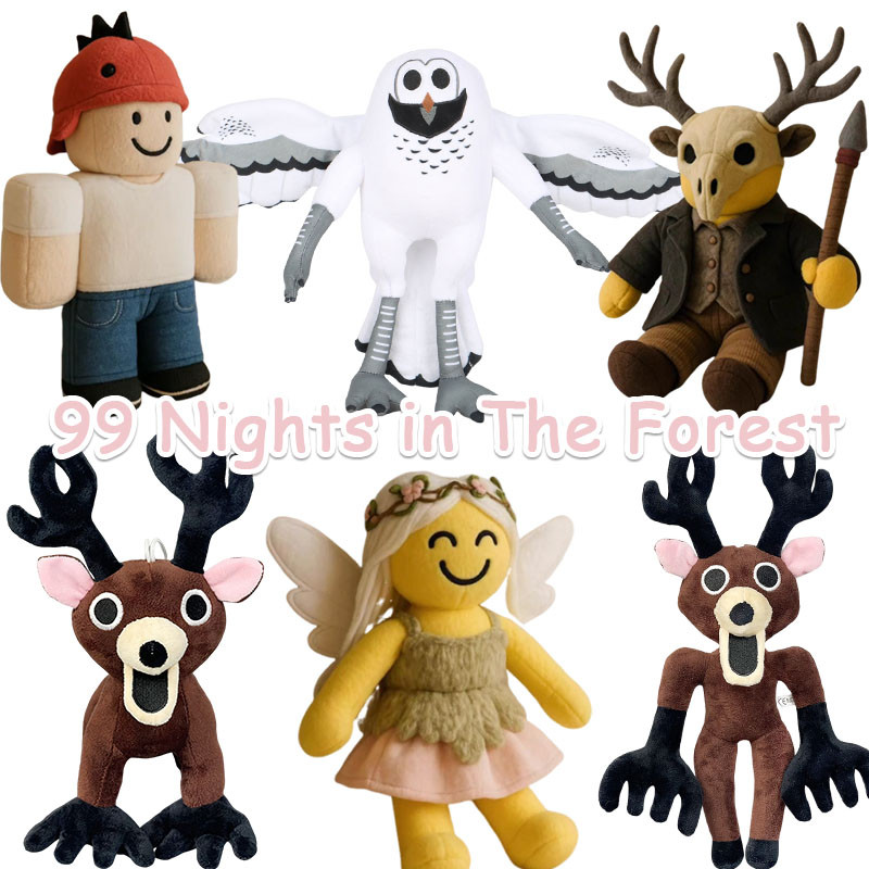 Roblox 99 Nights in The Forest Deer ตุ๊กตาของเล่นน่ารักนกฮูก Pelt Trader ตุ๊กตาตุ๊กตา