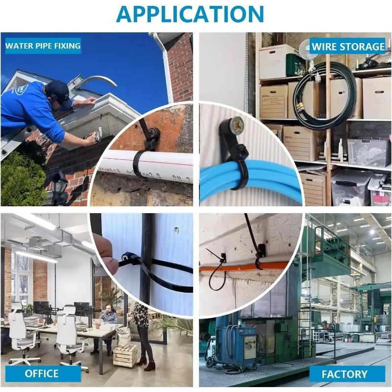 สายรัดไนลอนพร้อมรูสกรู - สายรัดมัดล็อคตัวเอง - ห่วงยึดอเนกประสงค์, 100/300/500 ชิ้น - รูปที่ 5