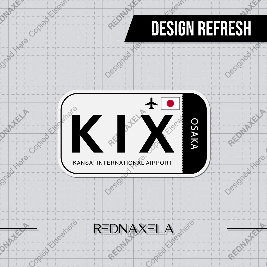 Kansai International Airport Code KIX Sign Sticker สติ๊กเกอร์ไวนิล