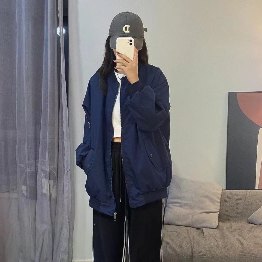 Little Monster Eye Zipper Bomber Jacket สำหรับทั้งผู้ชายและผู้หญิง