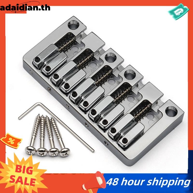 5-String Electric Bass Bridge Flipping Saddle String Spacing 16.5 มม.ด้านล่างผ่านเบสสะพานคงที่เงิน